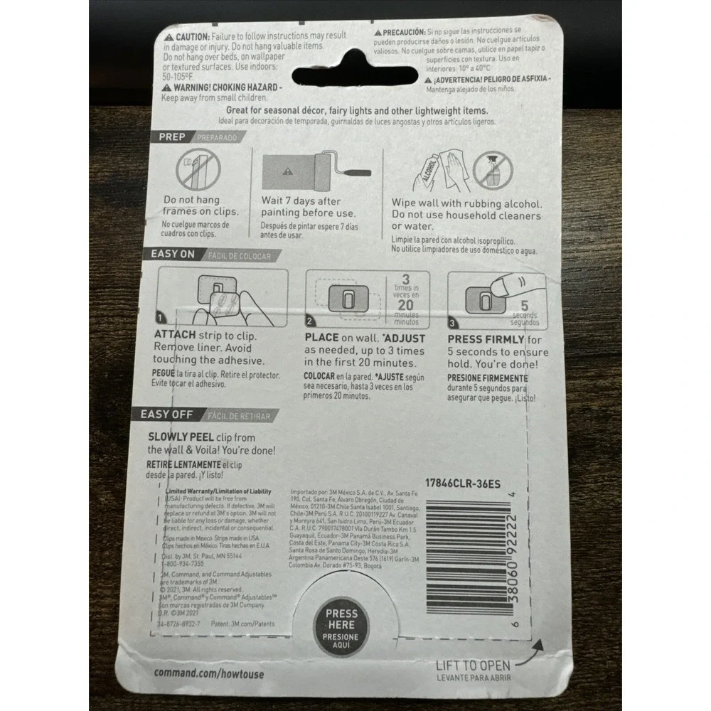 3M Command Adjustables 108ct Clips & Strips – Repositionable Hooks NEW‎
